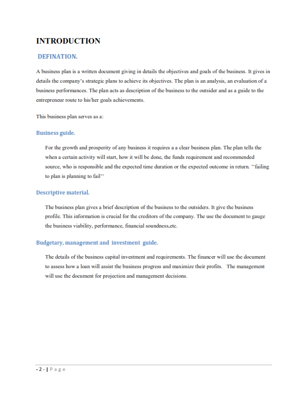 knec business plan samples pdf download