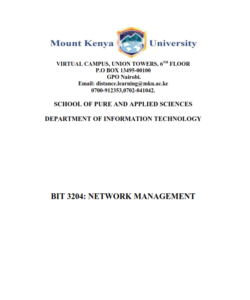 BIT 3204: Network Management Notes - Mount Kenya University
