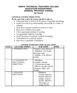 General Methods Notes- KTTC