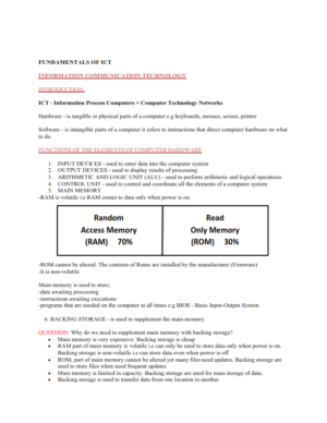KNEC Fundamentals of ICT Notes - Elimu Cloud | Notes, Exams, Schemes of ...