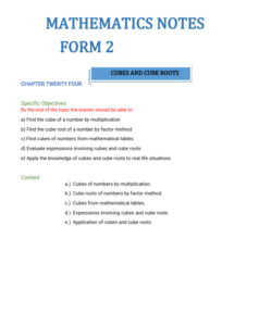 Form 2 Simplified Mathematics Notes