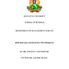 BMS 840:  Quantitative Techniques Notes - Kenyatta University