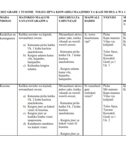2025 GRADE 1 TUSOME KISWAHILI REVISED EDITION SCHEMES OF WORK - TERM 1