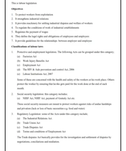 Labour Law and Industrial Relations Notes