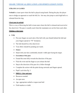 GRADE 7 PHYSICAL EDUCATION AND SPORTS LESSON NOTES - TERM 1