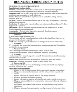 GRADE 7  BUSINESS STUDIES LESSON NOTES - TERM 1