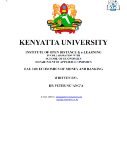 AEC 313 Economics of Money & Banking Notes - Kenyatta University