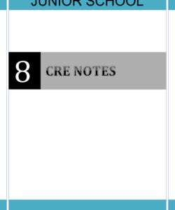 GRADE 8 CRE   LESSON NOTES - TERM 1