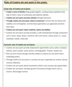 GRADE 8 CREATIVE ART AND SPORTS COMPLETE  LESSON NOTES