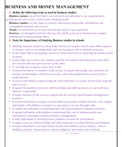 GRADE 7 BUSINESS STUDIES  TOPICAL REVISION BOOKLET