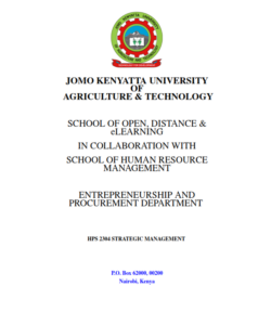 HPS 2304 STRATEGIC MANAGEMENT NOTES - JKUTA