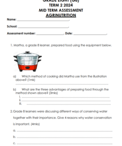 2024 Grade 8 Mid Term 2 Exams With Marking Schemes  – Set 1