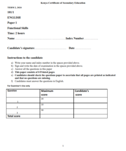 2024 FORM 4  ENGLISH  PAPER 1-3 END TERM 2 EXAMINATIONS  WITH MARKING SCHEMES