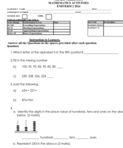 2024 GRADE 3 END TERM 2 EXAMINATIONS WITH MARKING SCHEMES – SET 1