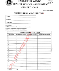2024 GRADE 7 TARGETER WINGS 007 EXAMS WITH MARKING SCHEMES