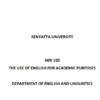 AEN 102: Use of English for academic purposes Notes - Kenyatta University