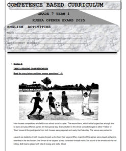 2025 Grade 7 English  Term 1 Opener Exam  With Marking Scheme