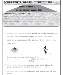 2025 Grade 7 Integrated  Science  Term 1 Opener Exam  With Marking Scheme
