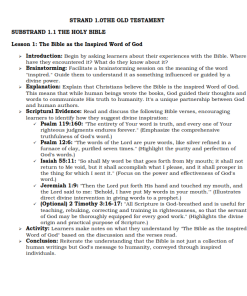 GRADE 10  CRE SENIOR SCHOOL LESSON NOTES