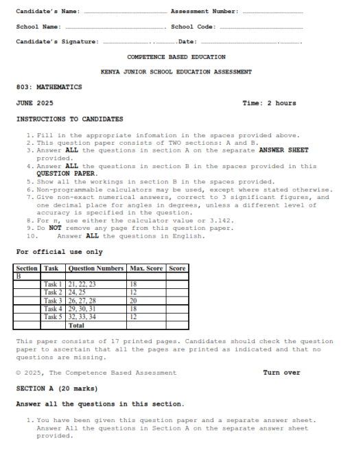 2025 GRADE 8 MID TERM 2 EXAMS WITH MARKING SCHEMES - Elimu Cloud ...