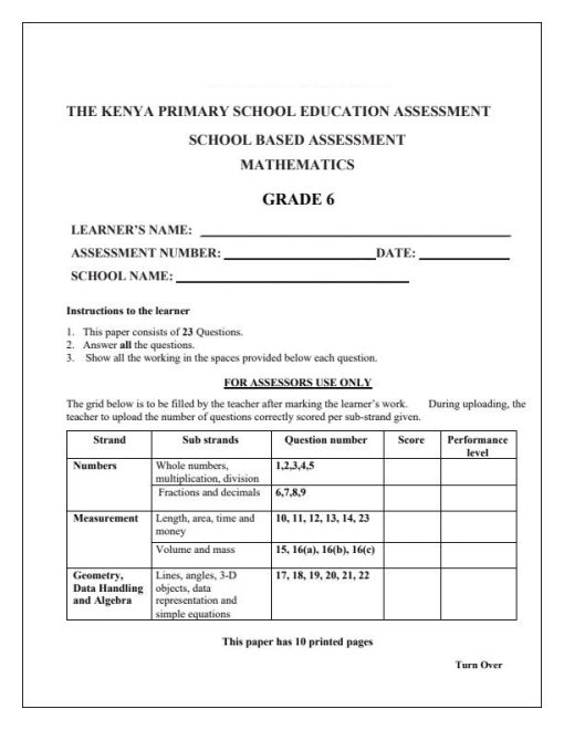 2025 Grade 6 Mathematics Mid Term 2 Exam with Marking Scheme - Elimu ...