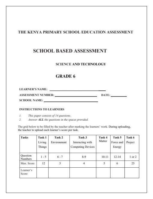 2025 Grade 6 Science and Technology Mid Term 2 Exam with Marking Scheme ...