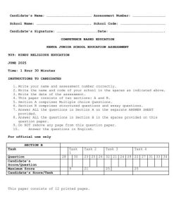 2025 Grade 9 HRE Mid Term 2 Exam