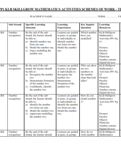 2025 PP1 KLB SKILLGROW MATHEMATICS ACTIVITIES SCHEMES OF WORK - TERM 2