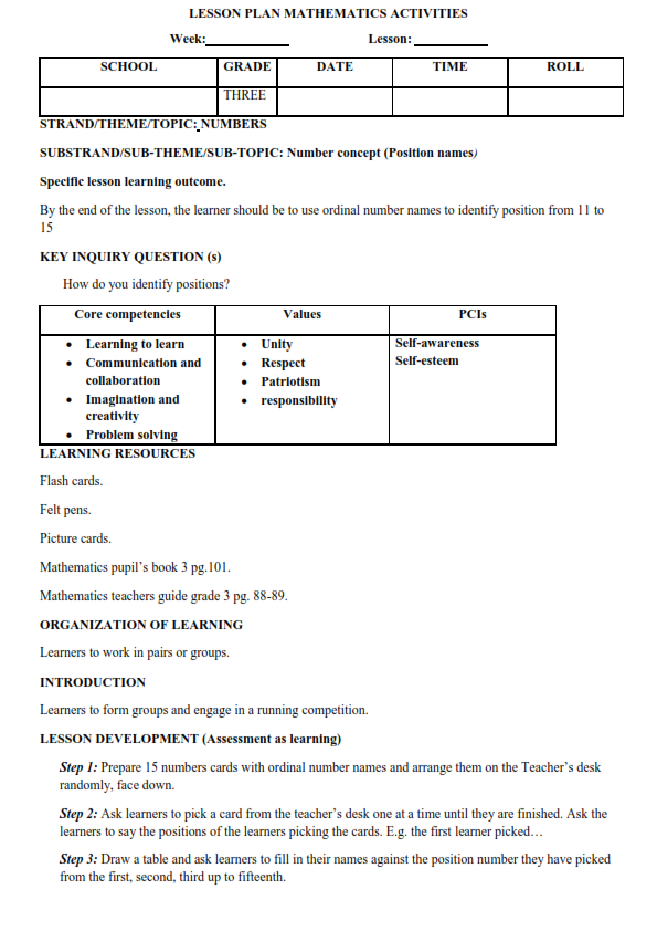 2023 GRADE 3 KLB TUSOME MATHEMATICS LESSON PLANS - TERM 2 - Elimu Cloud ...