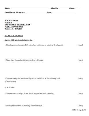 2025 Form 2 End Term 2 Exams with Marking Schemes - Set 1 - Elimu Cloud ...
