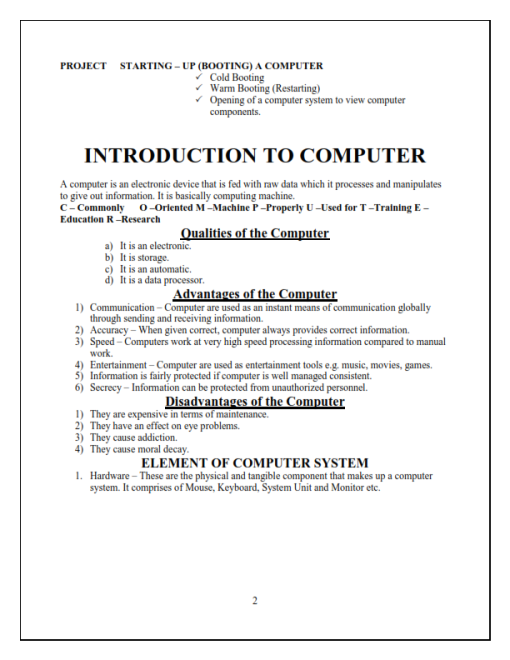 COMPUTER PACKAGES LESSON NOTES V2 – Elimu Cloud | Notes, Exams, Schemes ...