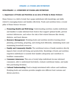 GRADE 10 HOMESCIENCE LESSON NOTES