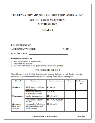 2025 Grade 5 End of Term 2 Exams with Marking Schemes - Elimu Cloud ...