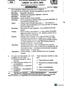 2025 GRADE 6 JESMA 005 EXAMS WITH MARKING SCHEMES