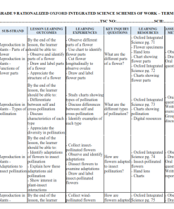 GRADE 9 RATIONALIZED OXFORD INTEGRATED SCIENCE SCHEMES OF WORK – TERM 3