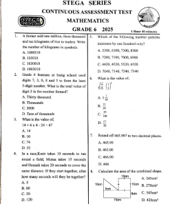 2025 GRADE 6  KPSEA  STEGA 006 COMPLETE SET EXAMS WITH MARKING SCHEMES