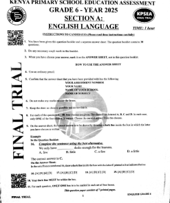 2025 GRADE 6 KPSEA TARGETER FINAL TRIAL EXAMS WITH ANSWERS