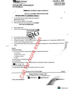 2025 Grade 6 Signal 006  Complete Set With Answers