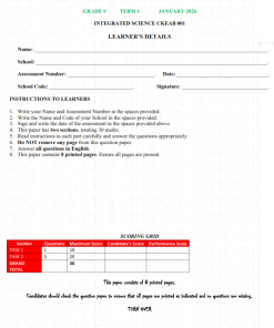 2026 Grade 10 Opener Assessment Exams With Marking Schemes