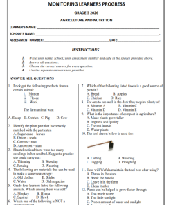 2026 Grade 5 Term 1  Opener Exams with Marking Schemes  Set 1