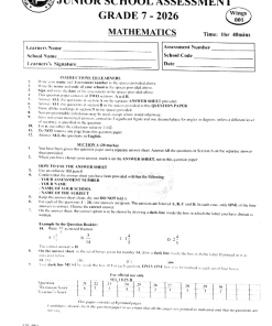 2026  GRADE 7 TARGETER WINGS 001 EXAMS WITH MARKING SCHEME