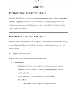 Grade 10 English Writing (Composition) Notes
