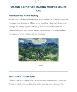 Grade 10 Fine Arts  Picture Making Techniques (2D Art) Strand 1 Notes