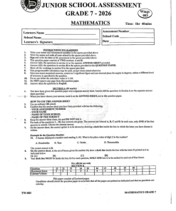 2026 GRADE 7 TARGETER 003 EXAM AND MARKING SCHEME