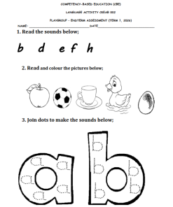 2026 PLAYGROUP ENDTERM 1  EXAM