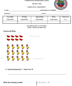 2026 Grade 1 April Holiday Assignments with Answers