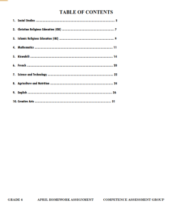 2026 Grade 6 April Holiday Assignments with Answers