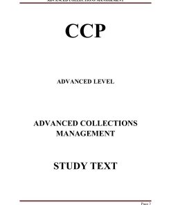 ADVANCED COLLECTIONS MANAGEMENT NOTES - CCP ADVANCED LEVEL