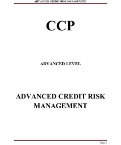 ADVANCED CREDIT RISK MANAGEMENT NOTES - CCP ADVANCED LEVEL