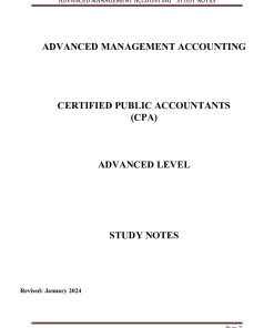 ADVANCED MANAGEMENT ACCOUNTING - CPA ADVANCED LEVEL